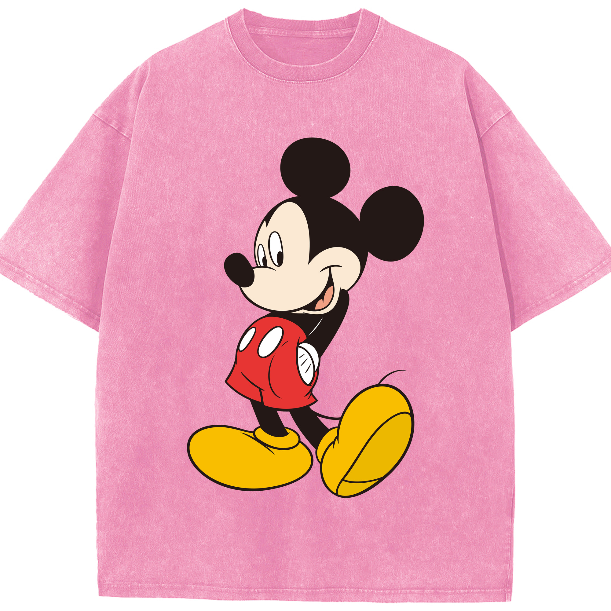 （画像用） ミッキーマウス Mickey Mouse 綿100% ヴィンテージ風 半袖Tシャツ（フロントプリント）